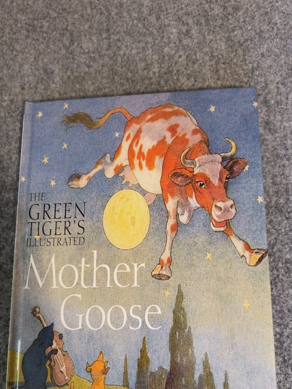 Vintage Green Tiger's Illustrated Mother Goose Hardcover Nursery Rhymes